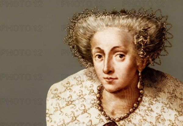 Anne of Denmark, 1574 - 1619, wife of James VI and I, James Charles Stuart, 1566 – 1625, King of
