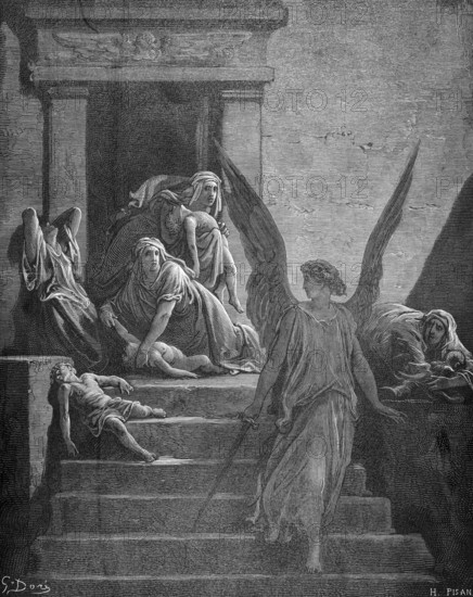 The Egyptian plagues, strangling of the firstborn, story, exodus, Second Book of Moses, chapter 12,