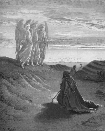 First book of Moses, chapter 18, verse 1, The three angels with Abraham, the Lord appeared to