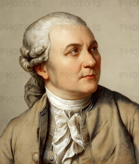 Portrait of Friedrich Gottlieb Klopstock, 1724 - 1803, German poet, digitally edited