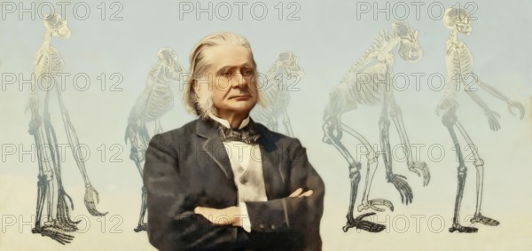 Portrait of Thomas Henry Huxley, 1825 – 1895, English biologist and anthropologist, specialized in
