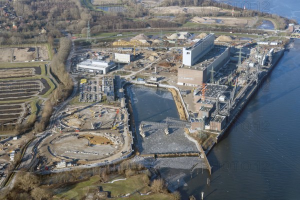 Germany, Hamburg, Moorburg, Süderelbe, power plant, new building, construction site, planning,