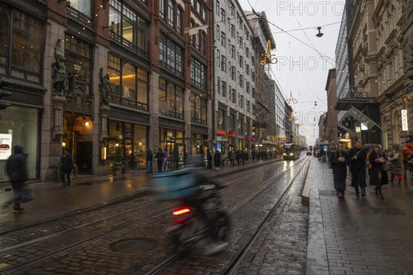 Alexanterinkatu, main shopping street in the city center, designed by Carl Ludwig Engel, Christmas