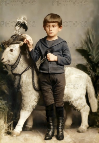 Portrait of Franz Kafka as a child, 5 years old, German-speaking Bohemian novelist, digitally