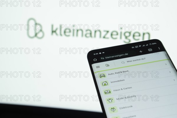 Dhaka, Bangladesh- 03 July 2025: Smartphone displaying Kleinanzeigen web interface against