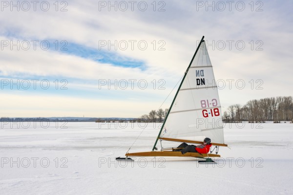 Winter at Dümmer See with, Eisegler, Eickhöpen, Lembruch, Lower Saxony, Germany
