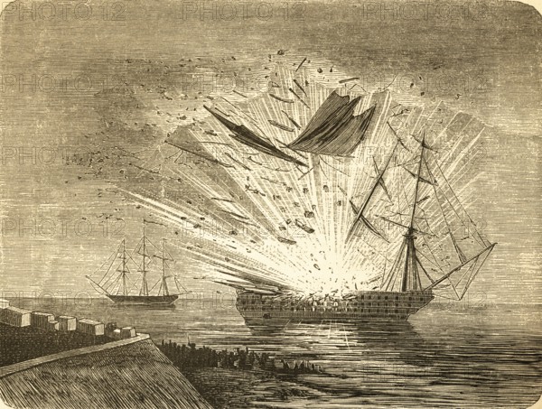 On April 5, 1849, the Danish liner Christian VIII explodes off Eckernförde in Danish-occupied