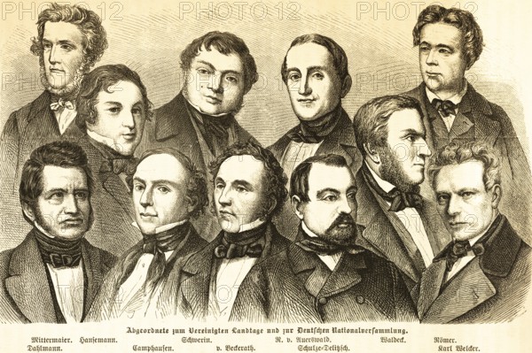 Portrait of some members of the United State Parliament and the German National Assembly, St.