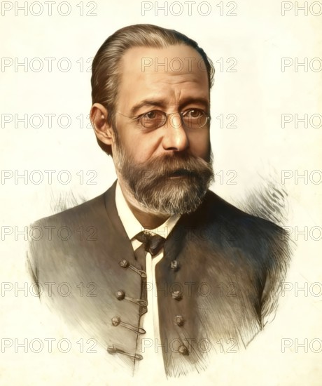 Bedrich Smetana, 1824 – 1884, Czech composer, digital edited according to illustration by Jan