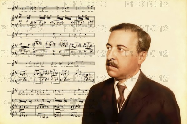 Hugo von Hofmannsthal, 1874-1929, Austrian novelist and poet, digital edited according to a