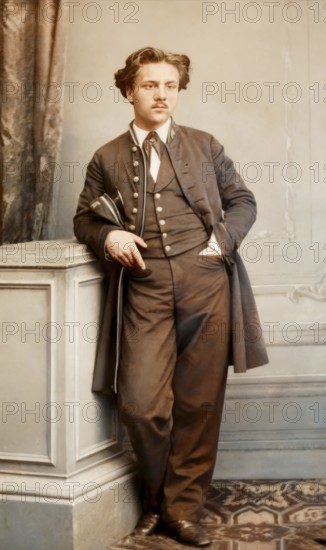 Gabriel Fauré in the uniform of a student at the Ecole Niedermeyer, digitally edited according to a