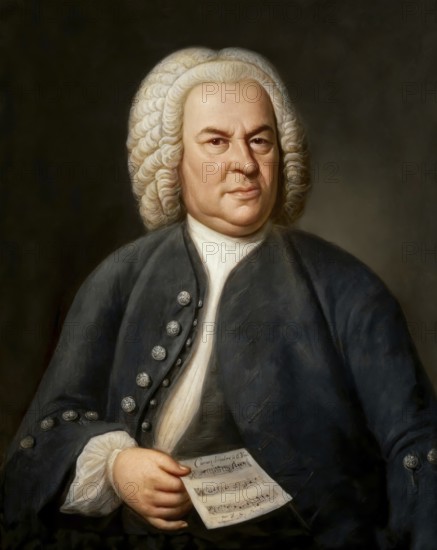 Johann Sebastian Bach, 1685 - 1750, German composer, digital edited according to a painting by