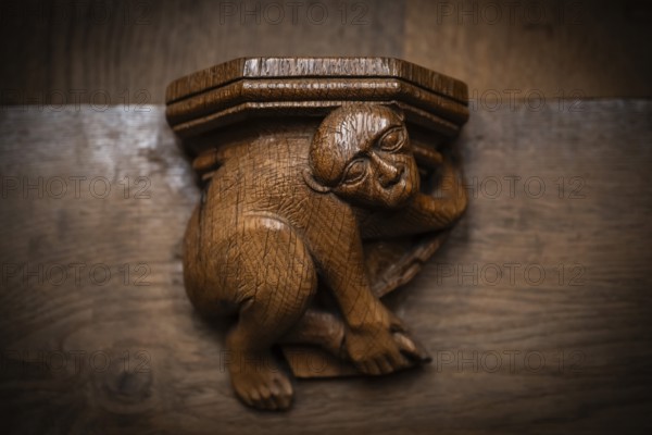 Monkey, oak choir stalls for monks' hour prayers, 1493 by Jörg Syrlin the Younger, also Sürlin or