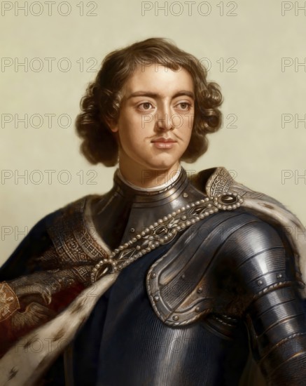 Portrait of Peter the Great, Peter I or Pyotr Alexeyevich Romanov, 1672-1725, Emperor of the