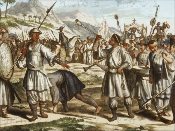 Vasco de Gama's arrival at the Samudrin von Calicut, Kozhikode, state of Kerala in India, 20 May