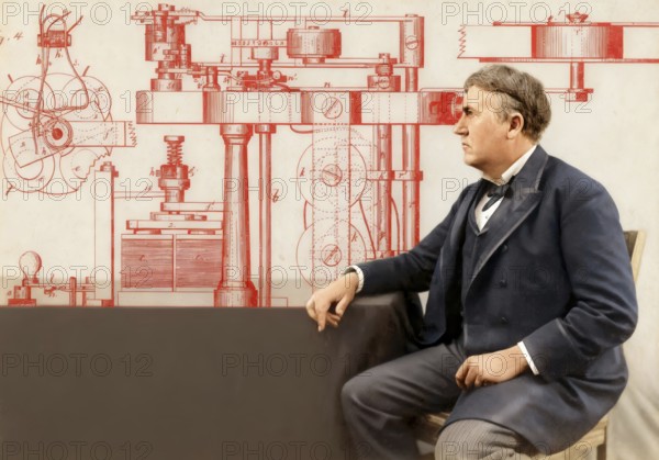 Thomas Alva Edison, 1847 - 1931, American inventor, Telegraph Apparatus, Patented 1872, digitally