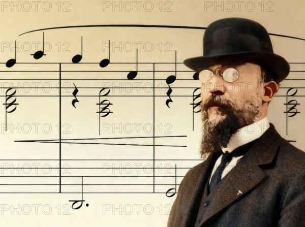 Erik Satie, 1866 – 1925, a French composer and pianist, notesheet for Gymnopédie No. 1, digitally