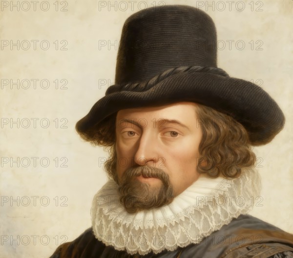 Portrait of Sir Francis Bacon, Baron Baco of Verulam, 1561 - 1626, English lawyer, statesman,