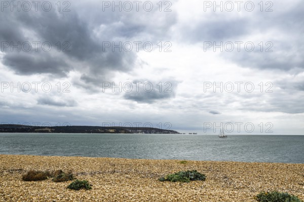 Beach over Hurst Spit, Milford on Sea, Lymington, Hampshire, UK