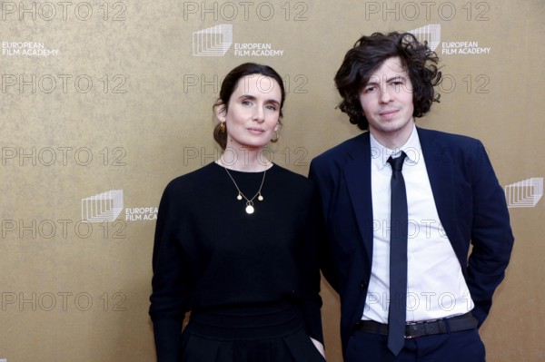 Sophie Mas and Ugo Bienvenu arriving at the European Film Awards at the House of World Cultures in