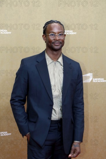 Akinola Davies Jr arriving for the European Film Awards at the House of World Cultures in Berlin on