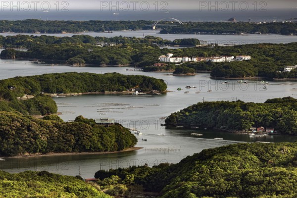 Ago Bay with numerous small islands and calm water, zero