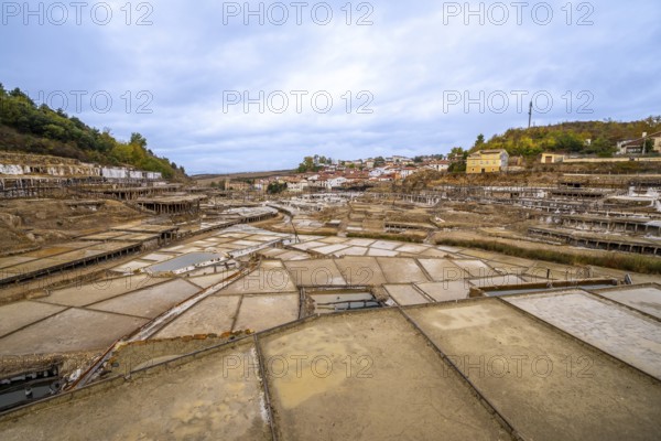 Terraced salt pans extracting and processing natural salt in the historic salt valley of anana,