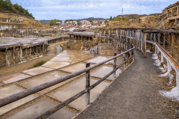 Historic salt valley of anana showing intricate wooden structures and evaporation ponds, creating