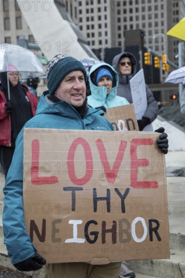 Detroit, Michigan USA - 10 January 2026 - Activists rally to protest the killing of Renee Nichole