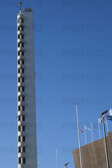 Tower with external staircase, Olympic Stadium, architects Yrjö Lindegren and Toivo Jäntti,