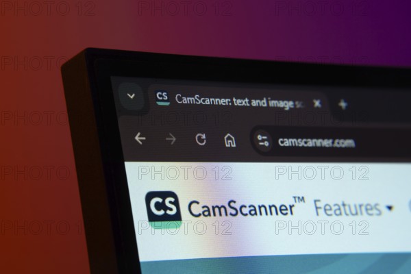 Dhaka, Bangladesh- 02 June 2025: Close-up of a computer screen displaying the CamScanner web