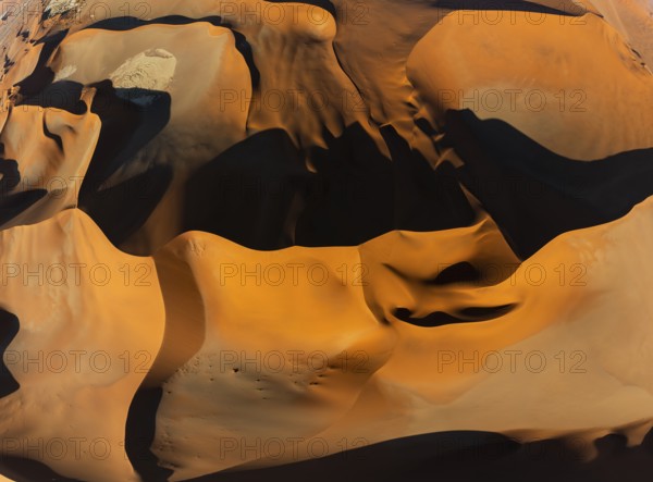 Aerial view, Dramatic sand dunes in the Namib Desert, Namib Naukluft Park, Namibia