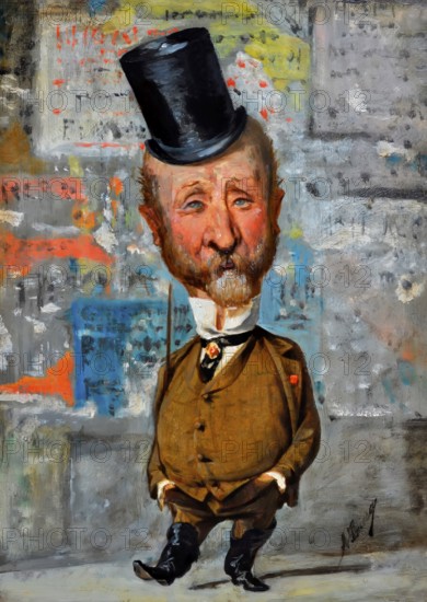 Caricature by Angiolo Tricca, 1875, Carlo Lorenzini, 1826 – 1890, better known by the pen name