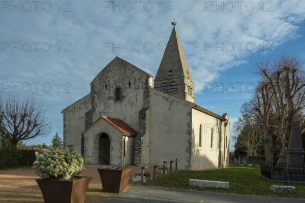 Painted church St Aignan's, Church of Begues. Allier department. Auvergne Rhone Alpes. France.