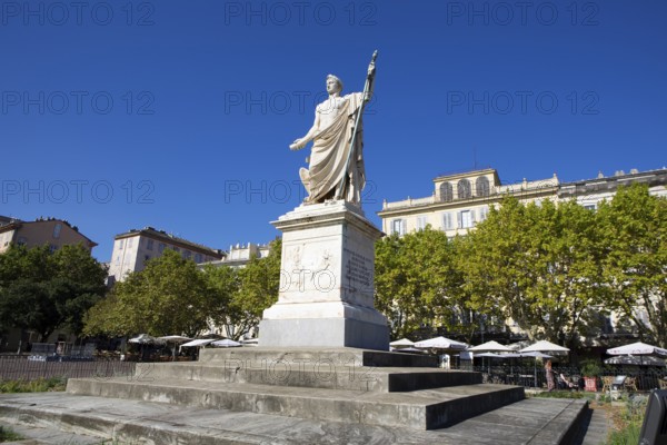 Napoleon monument on Place Saint Nicolas, Bastia, Haute-Corse department, North Coast, Corsica,
