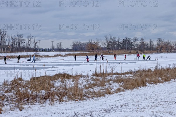 Detroit, Michigan USA - 1 January 2026 - As temperatures dropped and snow fell in the Great Lakes