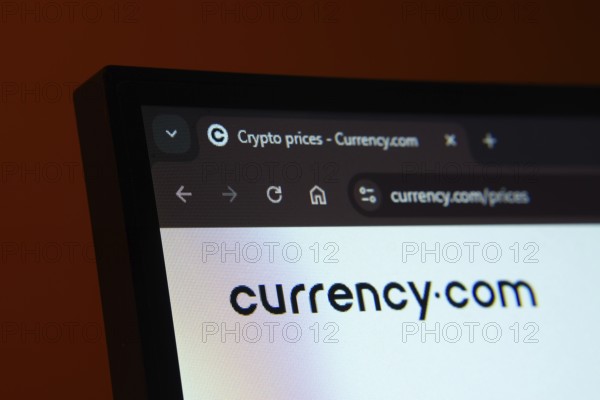 Dhaka, Bangladesh- 02 June 2025: Close-up of a computer screen displaying the Currency.com web