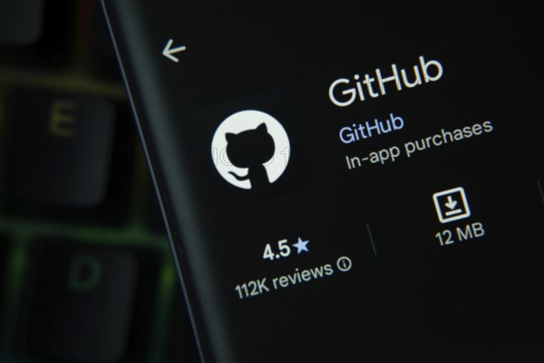Dhaka, Bangladesh- 27 July 2025: GitHub app from Google Playstore is displayed on a smartphone