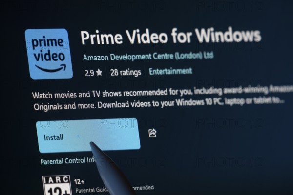 Dhaka, Bangladesh- 19 Sep 2025: A close-up of the Amazon Prime Video app from the Microsoft Store