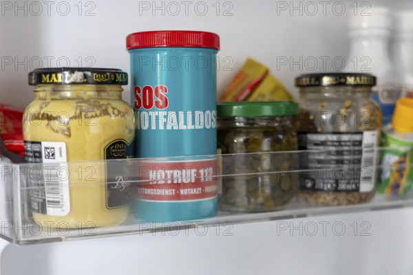 Emergency box in a refrigerator, it contains a comprehensive information sheet which gives