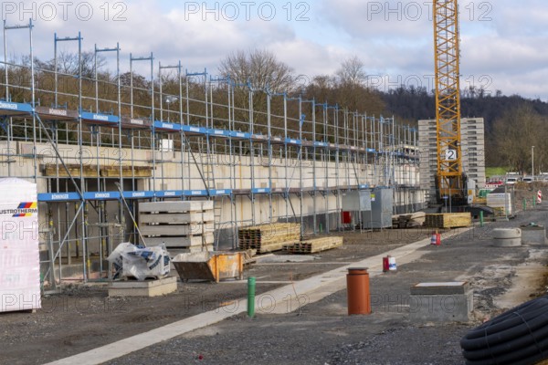 Construction site of the new regatta stand at Lake Baldeney in Essen, North Rhine-Westphalia,