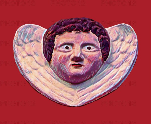 Old angel figure, late Renaissance stone carving, Rinnesches Haus, Kornmarkt, Osterode am Harz,