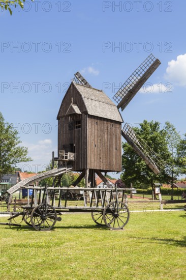 Historic windmill, European Bread Museum, Ebergötzen, District of Göttingen, Lower Saxony, Germany,