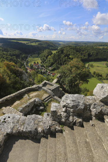 Castle ruins of Hohengundelfingen, ruins of a medieval hilltop castle, former headquarters of the