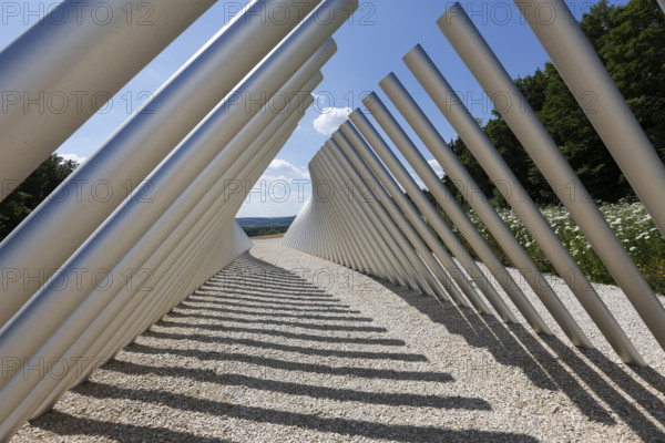 Art in public space, sculpture made of aluminum profile pipes by artist Martin Burchard, life's