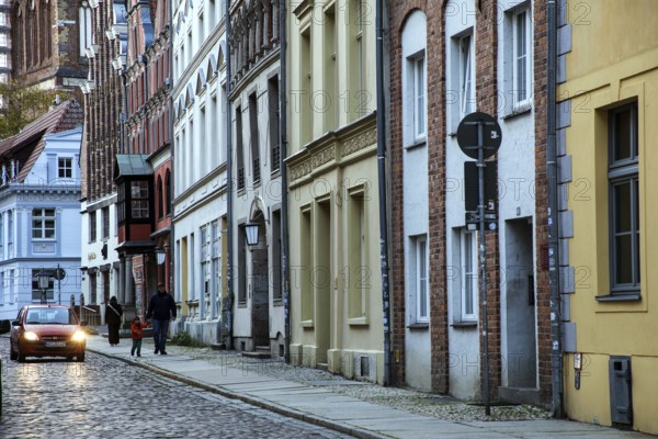 Houses in the historic old town of Stralsund, UNESCO World Heritage Site, Mecklenburg-Western