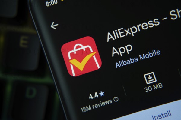 Dhaka, Bangladesh- 21 Nov 2025: AliExpress app from Google Playstore is displayed on a smartphone