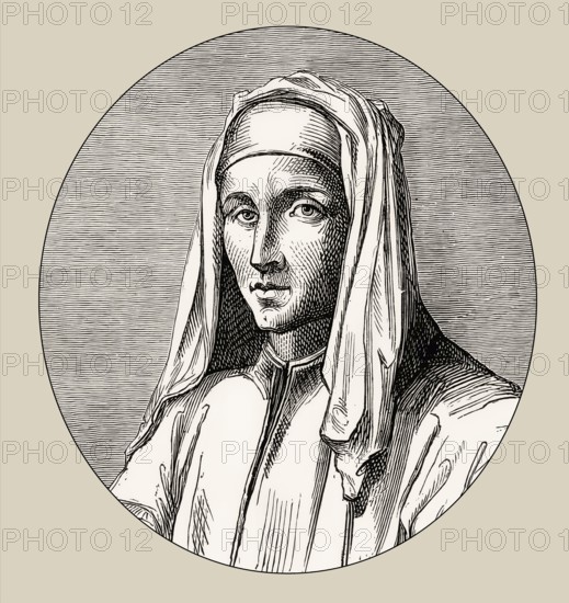 Portrait of Guido of Arezzo, 992 – after 1033, Italian Benedictine monk, music theorist and
