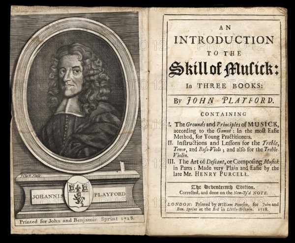 An Introduction to the Skill of Musick, a music theory and instruction book by John Playford, title