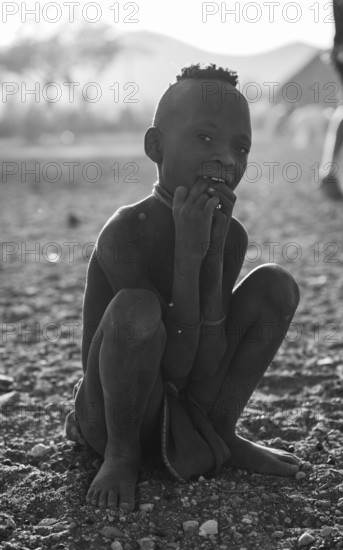 Himba child, traditional Himba village, Kaokoveld, Kunene, Namibia